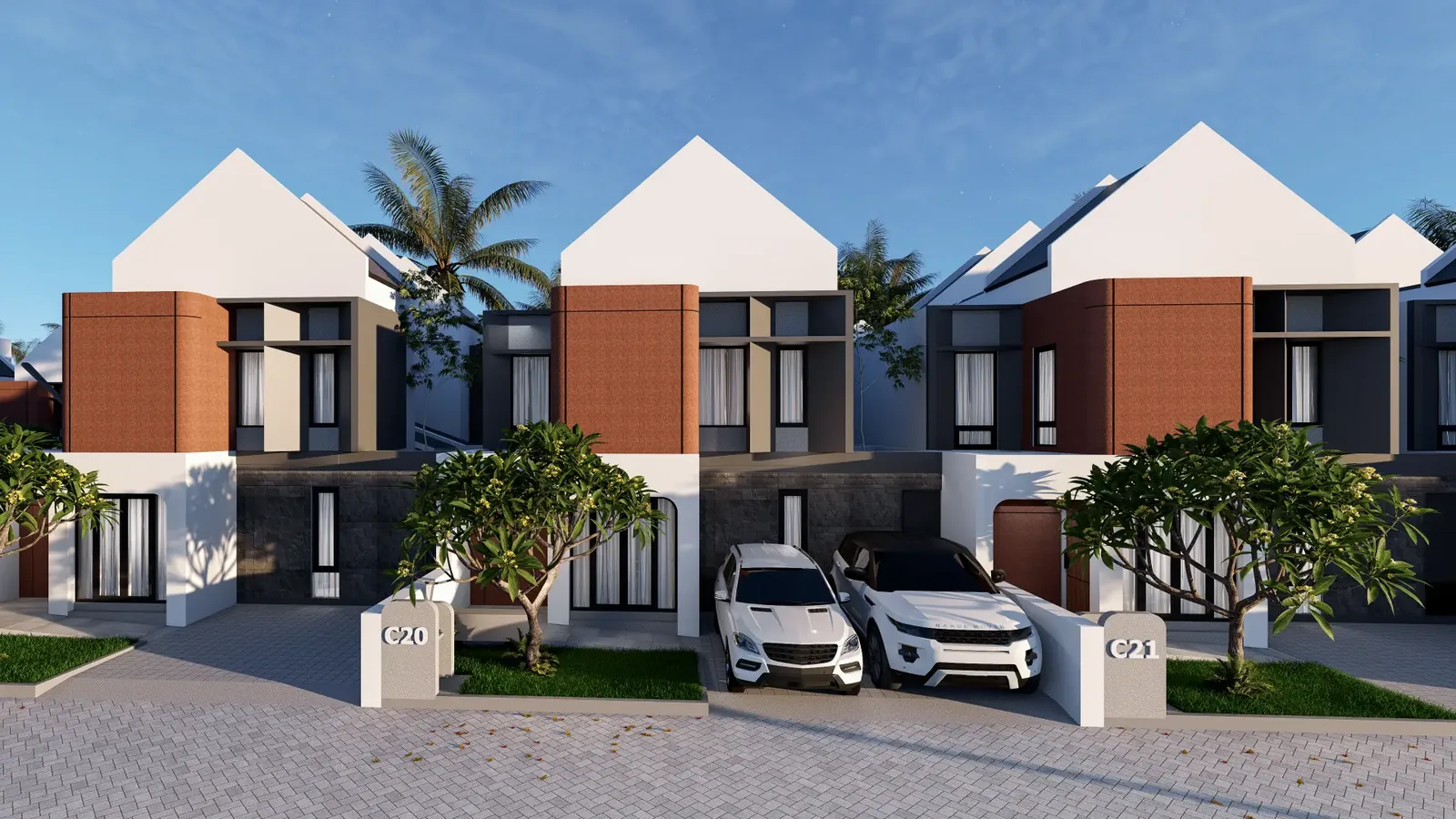 Deretan rumah desain Scandinavian Modern Karim Residence Trihanggo